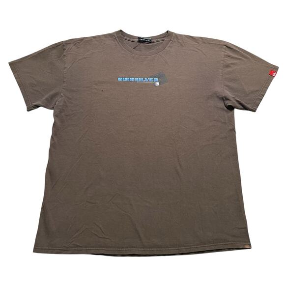 Y2K Quiksilver T Shirt Men XL short sleeve Brown Skate Surf Outdoors Baggy - Picture 1 of 12